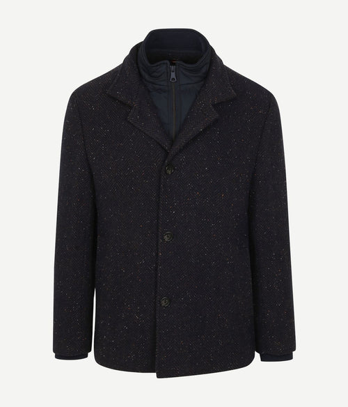 Suitable robert coat wol donkerblauw