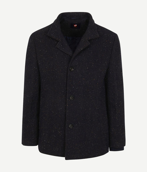 Suitable robert coat wol donkerblauw