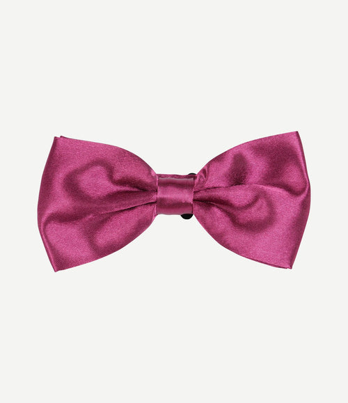 Satijnen strik aubergine rood