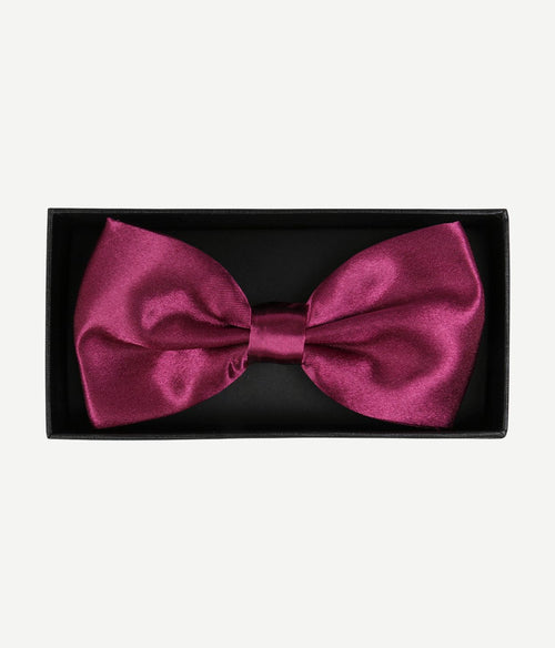 Suitable satijnen strik aubergine rood
