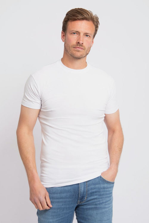 Suitable satin overhemd donkerblauw | Slim-fit
