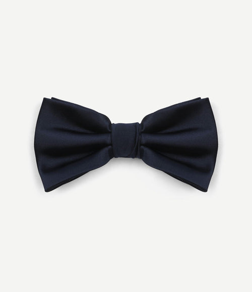 Satin strik blauw