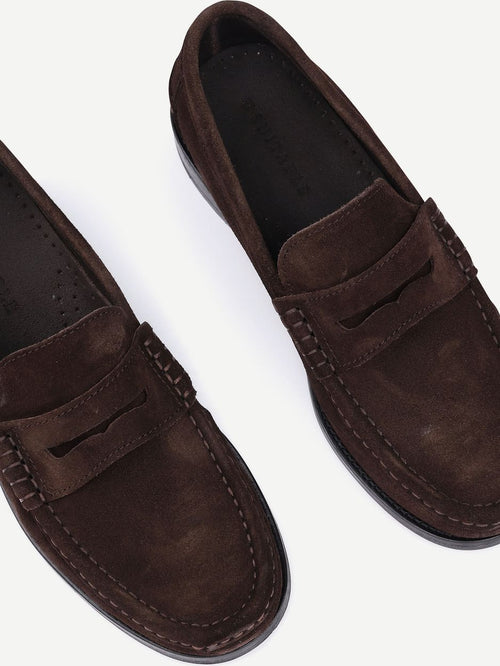 Penny loafers suede bruin