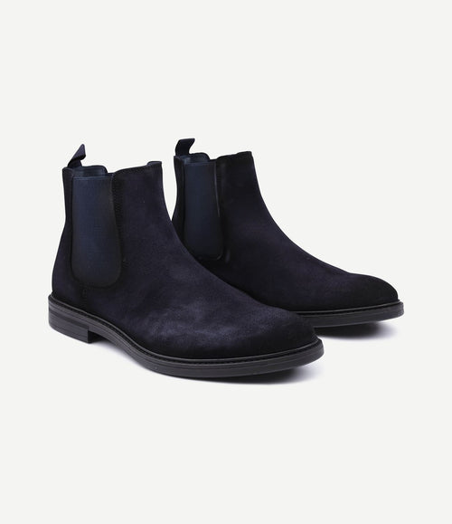 Chelsea boot suede donkerblauw