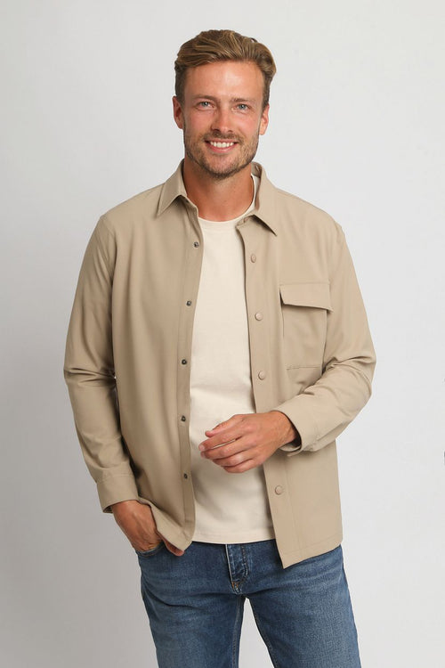 Suitable base shacket beige | Regular-fit