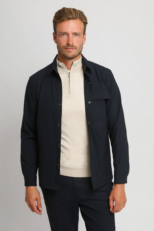 Suitable base shacket donkerblauw | Regular-fit