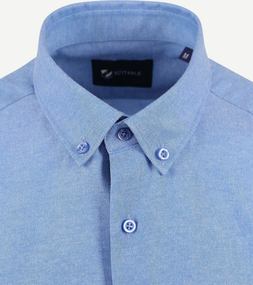 Suitable short sleeve overhemd blauw | Regular-fit
