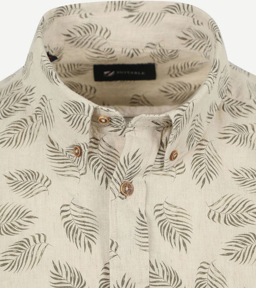 Suitable short sleeve overhemd linnen sheng groen | Regular-fit