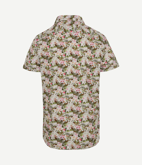 Short sleeve overhemd print jungle groen