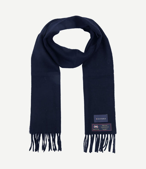 Sjaal merino wol donkerblauw