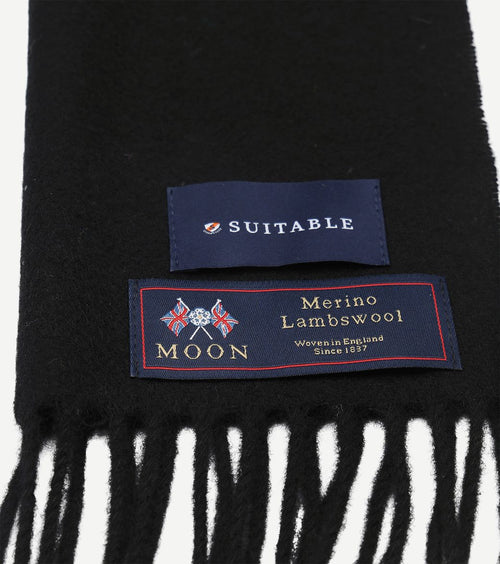 Suitable sjaal ruit merino wol zwart
