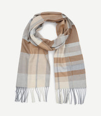 Sjaal softfeel ruiten beige