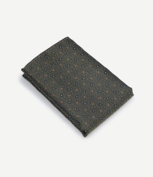 Zijde pochet small paisley olive