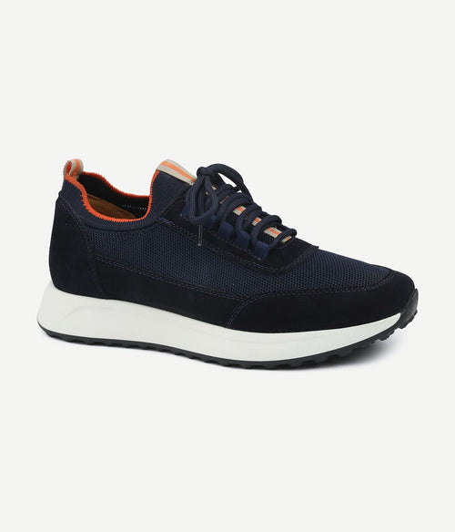 Sneaker suede donkerblauw
