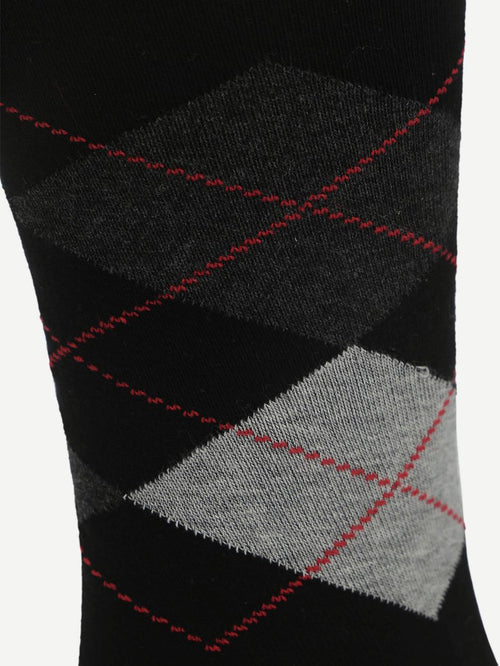 Sokken argyle zwart