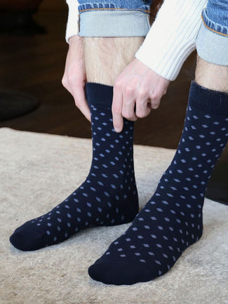 Sokken (3-pack) print donkerblauw