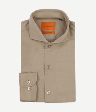 Suitable sorona overhemd beige | Slim-fit