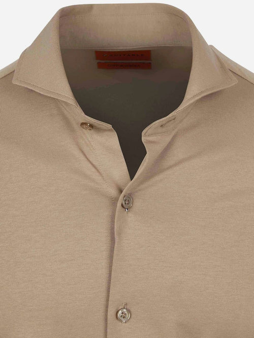 Suitable sorona overhemd beige | Slim-fit