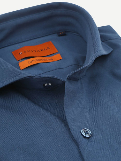 Suitable sorona overhemd denim blauw | Slim-fit