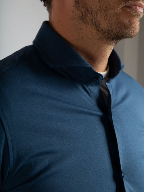 Suitable sorona overhemd denim blauw | Slim-fit