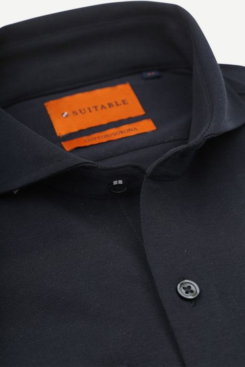 Suitable sorona overhemd donkerblauw | Slim-fit