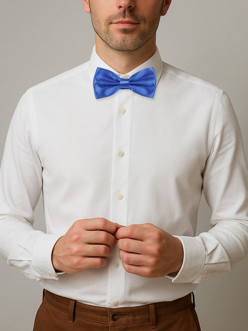 Suitable strik satijn kobalt blauw