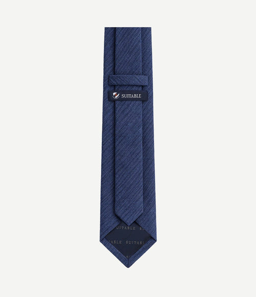 Zijde stropdas two toned donkerblauw