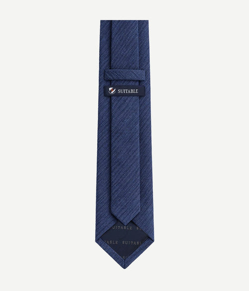 Zijde stropdas two toned donkerblauw