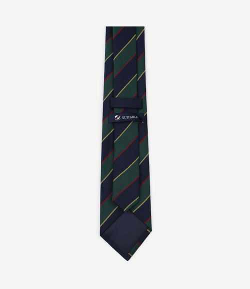 Stropdas zijde triple stripe donkerblauw