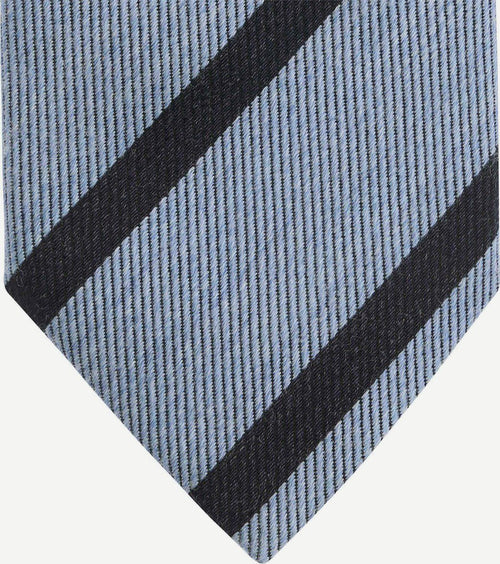 Suitable stropdas wol blend strepen lichtblauw