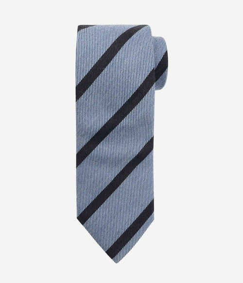 Suitable stropdas wol blend strepen lichtblauw
