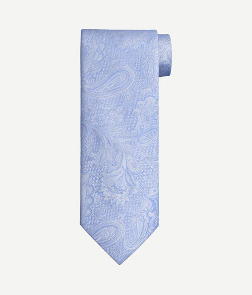 Stropdas zijde big paisley lichtblauw