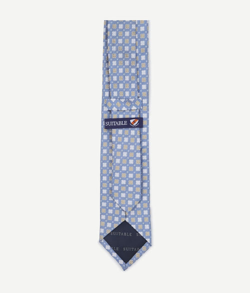 Suitable stropdas zijde bloem blauw