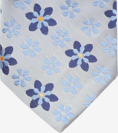 Suitable stropdas zijde bloemen blauw