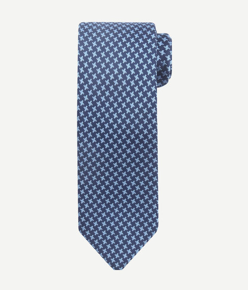 Stropdas zijde dessin donkerblauw