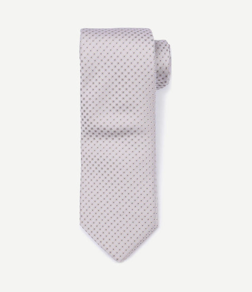 Stropdas zijde dots off white