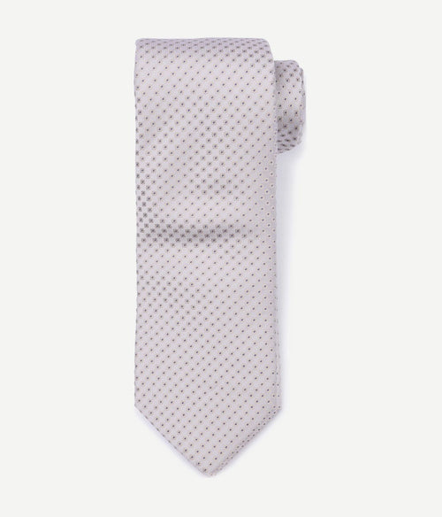 Stropdas zijde dots off white