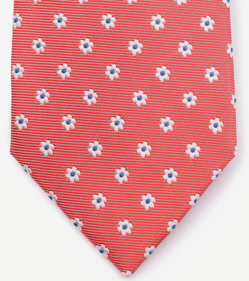 Suitable stropdas zijde mini bloem rood