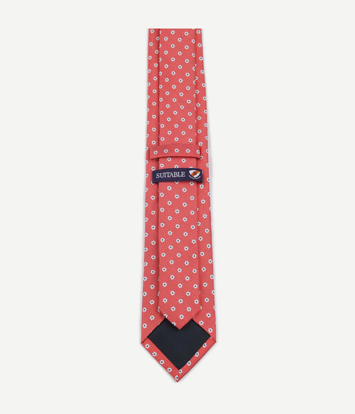 Suitable stropdas zijde mini bloem rood