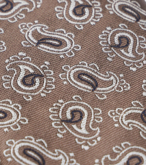 Suitable stropdas zijde paisley camel