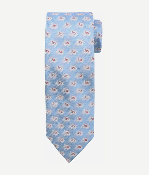 Suitable stropdas zijde paisley licht blauw