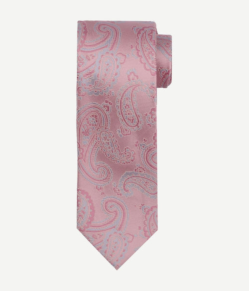 Suitable stropdas zijde paisley roze