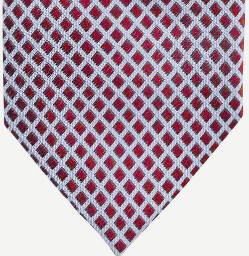 Suitable stropdas zijde ruiten rood