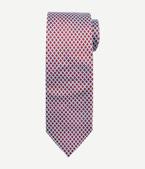 Suitable stropdas zijde ruiten rood
