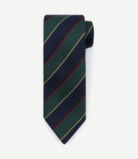 Stropdas zijde triple stripe donkerblauw