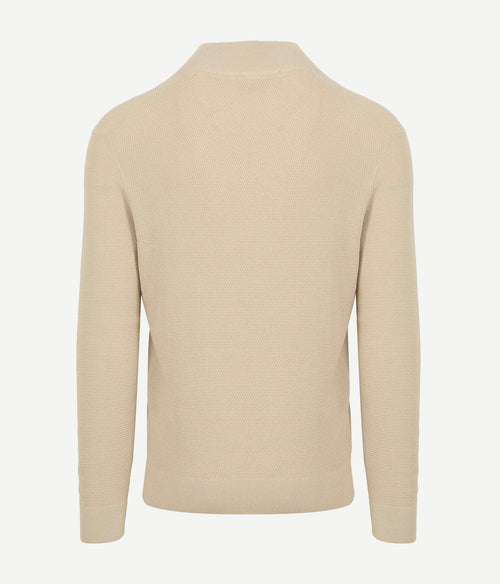 Suitable structure halve rits trui sand | Slim-fit