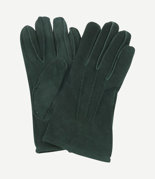 Suede handschoen donkergroen