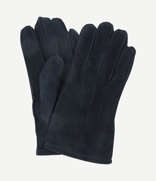 Suede handschoen donkerblauw