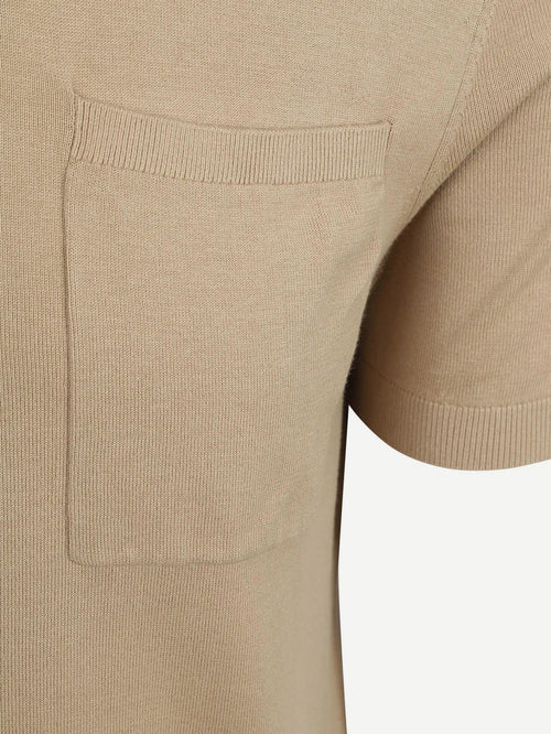 Knitted t-shirt pocket compact taupe