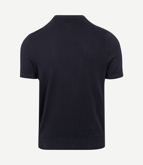 Knitted t-shirt donkerblauw